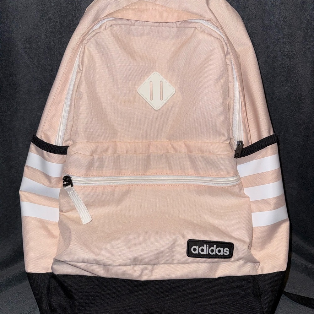 Adidas Light Pink and Black Backpack